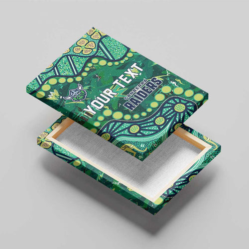 Personalized Canberra Raiders Canvas Wall Art Aboriginal Pattern with Graffiti Style Design