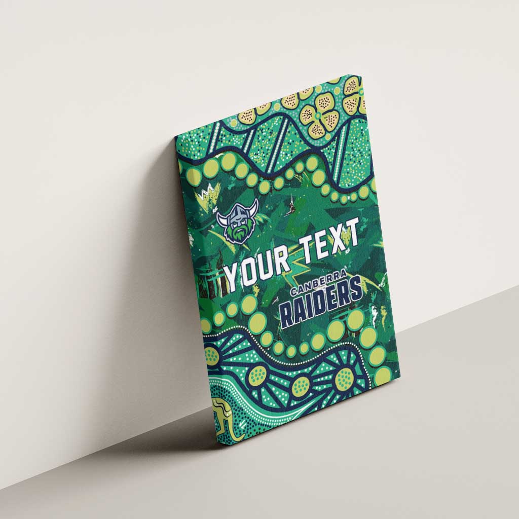 Personalized Canberra Raiders Canvas Wall Art Aboriginal Pattern with Graffiti Style Design