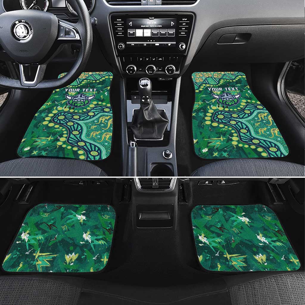 Personalized Canberra Raiders Car Mats Aboriginal Pattern with Graffiti Style Design