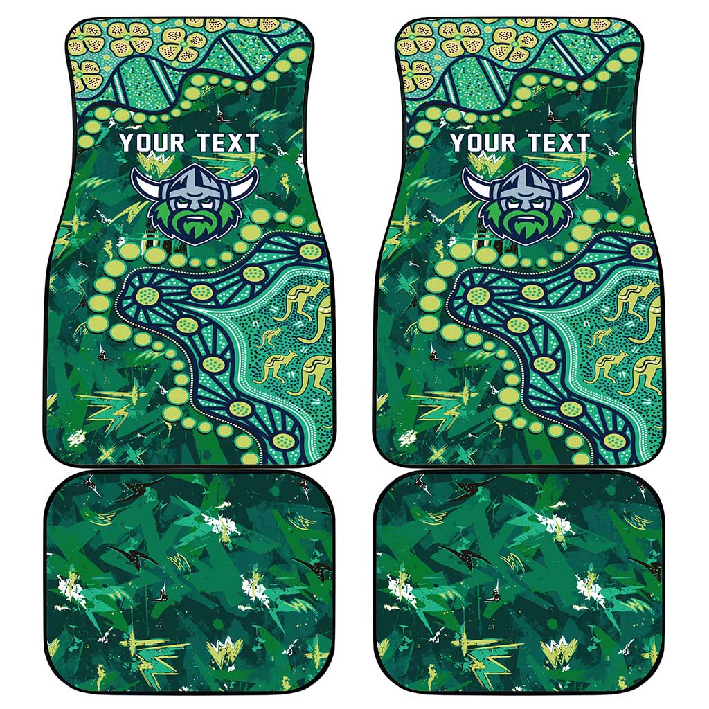 Personalized Canberra Raiders Car Mats Aboriginal Pattern with Graffiti Style Design