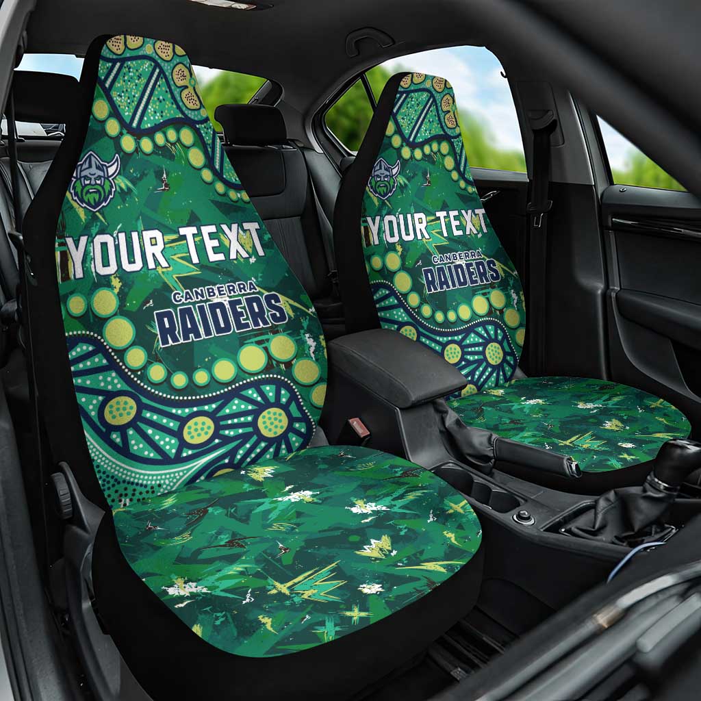 Personalized Canberra Raiders Car Seat Cover Aboriginal Pattern with Graffiti Style Design