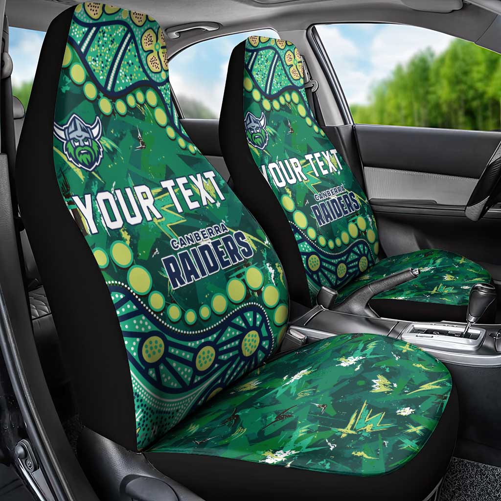 Personalized Canberra Raiders Car Seat Cover Aboriginal Pattern with Graffiti Style Design