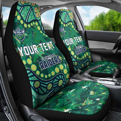 Personalized Canberra Raiders Car Seat Cover Aboriginal Pattern with Graffiti Style Design
