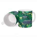 Personalized Canberra Raiders Ceramic Mug Aboriginal Pattern with Graffiti Style Design