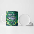 Personalized Canberra Raiders Ceramic Mug Aboriginal Pattern with Graffiti Style Design