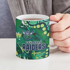 Personalized Canberra Raiders Ceramic Mug Aboriginal Pattern with Graffiti Style Design
