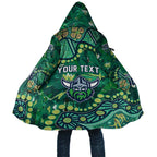 Personalized Canberra Raiders Cloak Aboriginal Pattern with Graffiti Style Design