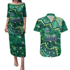 Personalized Canberra Raiders Couples Matching Puletasi and Hawaiian Shirt Aboriginal Pattern with Graffiti Style Design