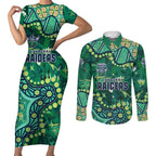 Personalized Canberra Raiders Couples Matching Short Sleeve Bodycon Dress and Long Sleeve Button Shirt Aboriginal Pattern with Graffiti Style Design