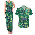 Personalized Canberra Raiders Couples Matching Tank Maxi Dress and Hawaiian Shirt Aboriginal Pattern with Graffiti Style Design