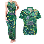 Personalized Canberra Raiders Couples Matching Tank Maxi Dress and Hawaiian Shirt Aboriginal Pattern with Graffiti Style Design