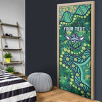 Personalized Canberra Raiders Door Cover Aboriginal Pattern with Graffiti Style Design