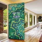 Personalized Canberra Raiders Door Cover Aboriginal Pattern with Graffiti Style Design