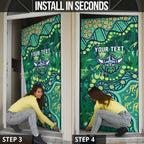 Personalized Canberra Raiders Door Cover Aboriginal Pattern with Graffiti Style Design