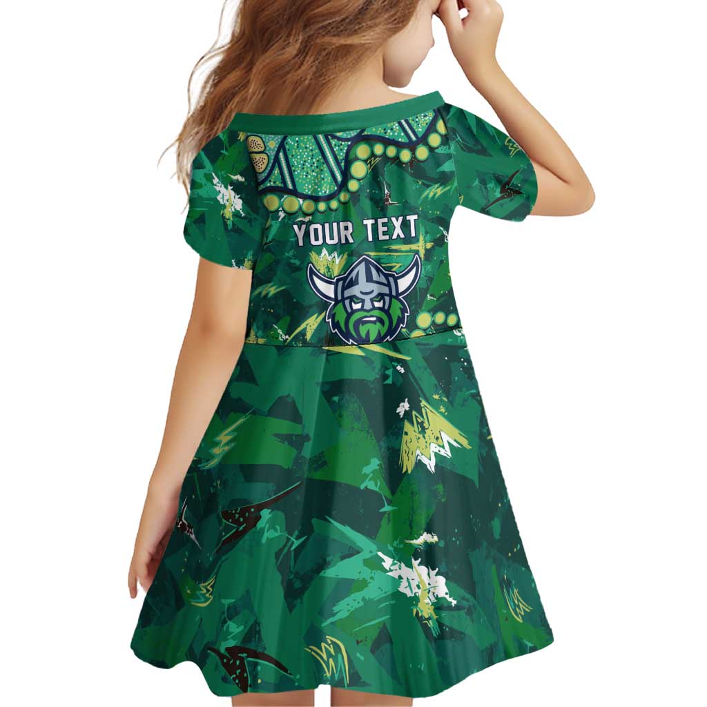 Personalized Canberra Raiders Family Matching Long Sleeve Bodycon Dress and Hawaiian Shirt Aboriginal Pattern with Graffiti Style Design