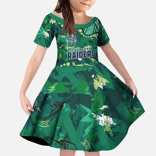 Personalized Canberra Raiders Family Matching Mermaid Dress and Hawaiian Shirt Aboriginal Pattern with Graffiti Style Design