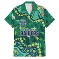Personalized Canberra Raiders Family Matching Off Shoulder Maxi Dress and Hawaiian Shirt Aboriginal Pattern with Graffiti Style Design