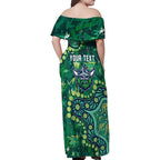 Personalized Canberra Raiders Family Matching Off Shoulder Maxi Dress and Hawaiian Shirt Aboriginal Pattern with Graffiti Style Design