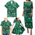 Personalized Canberra Raiders Family Matching Puletasi and Hawaiian Shirt Aboriginal Pattern with Graffiti Style Design