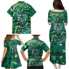 Personalized Canberra Raiders Family Matching Puletasi and Hawaiian Shirt Aboriginal Pattern with Graffiti Style Design