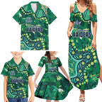 Personalized Canberra Raiders Family Matching Summer Maxi Dress and Hawaiian Shirt Aboriginal Pattern with Graffiti Style Design