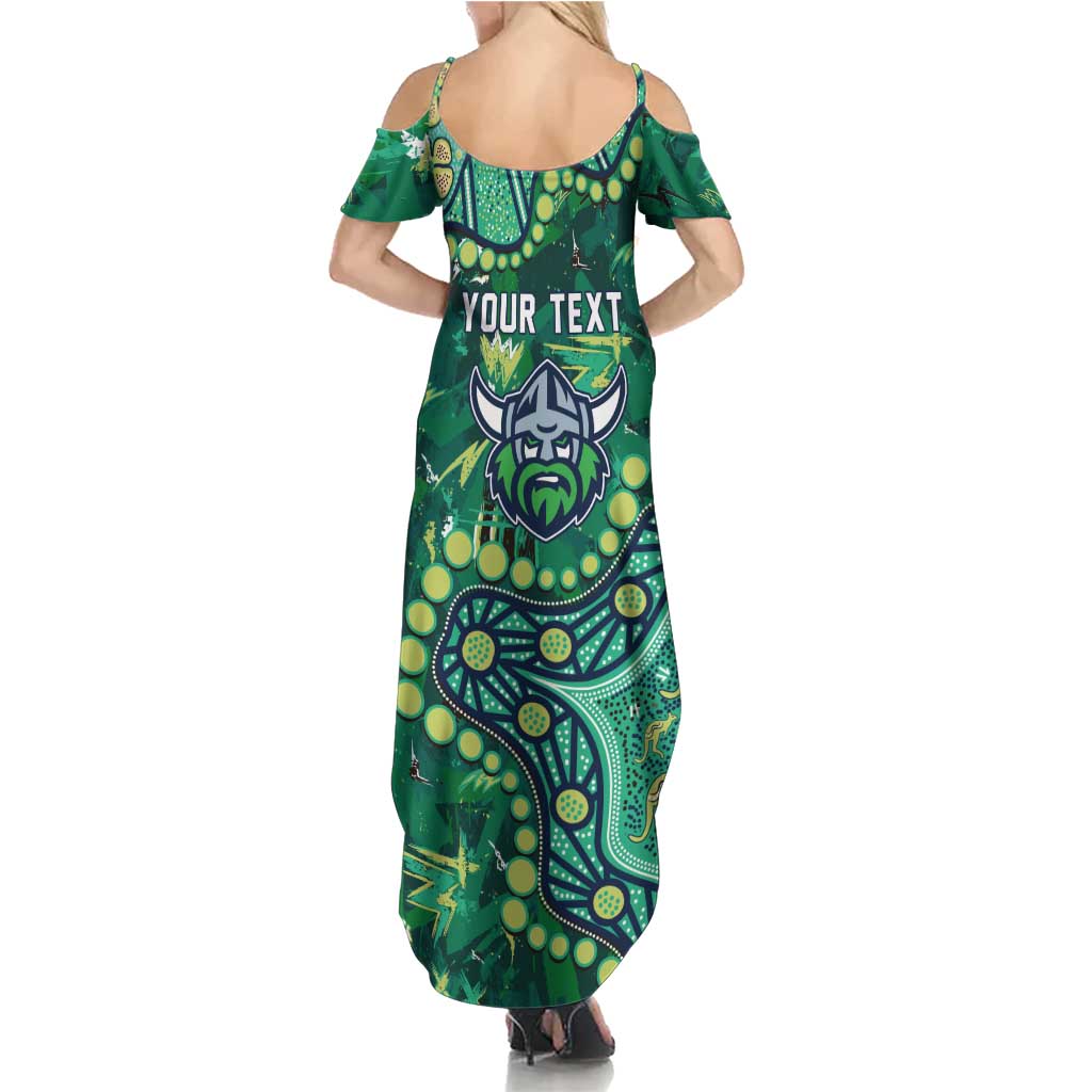 Personalized Canberra Raiders Family Matching Summer Maxi Dress and Hawaiian Shirt Aboriginal Pattern with Graffiti Style Design
