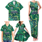 Personalized Canberra Raiders Family Matching Tank Maxi Dress and Hawaiian Shirt Aboriginal Pattern with Graffiti Style Design