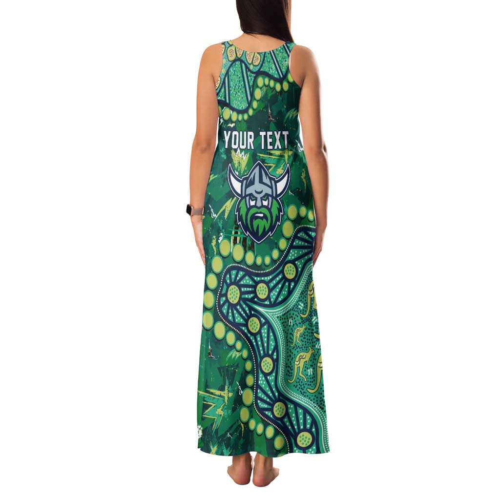 Personalized Canberra Raiders Family Matching Tank Maxi Dress and Hawaiian Shirt Aboriginal Pattern with Graffiti Style Design