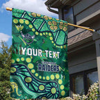 Personalized Canberra Raiders Garden Flag Aboriginal Pattern with Graffiti Style Design