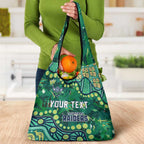 Personalized Canberra Raiders Grocery Bag Aboriginal Pattern with Graffiti Style Design