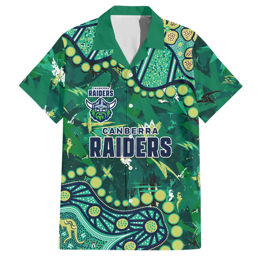 Personalized Canberra Raiders Hawaiian Shirt Aboriginal Pattern with Graffiti Style Design