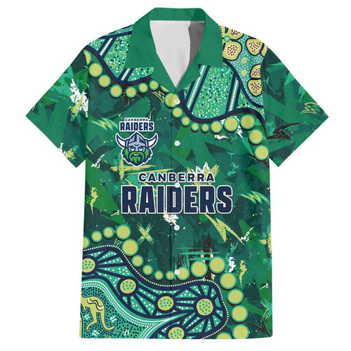 Personalized Canberra Raiders Hawaiian Shirt Aboriginal Pattern with Graffiti Style Design