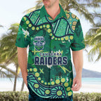 Personalized Canberra Raiders Hawaiian Shirt Aboriginal Pattern with Graffiti Style Design