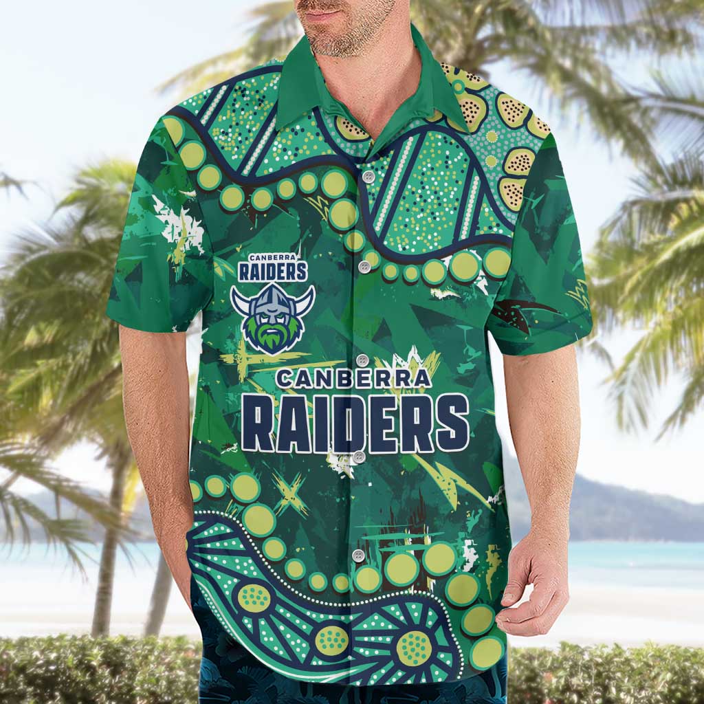 Personalized Canberra Raiders Hawaiian Shirt Aboriginal Pattern with Graffiti Style Design