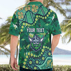 Personalized Canberra Raiders Hawaiian Shirt Aboriginal Pattern with Graffiti Style Design