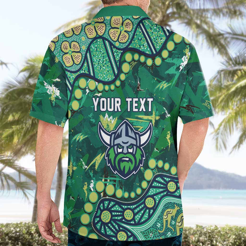 Personalized Canberra Raiders Hawaiian Shirt Aboriginal Pattern with Graffiti Style Design