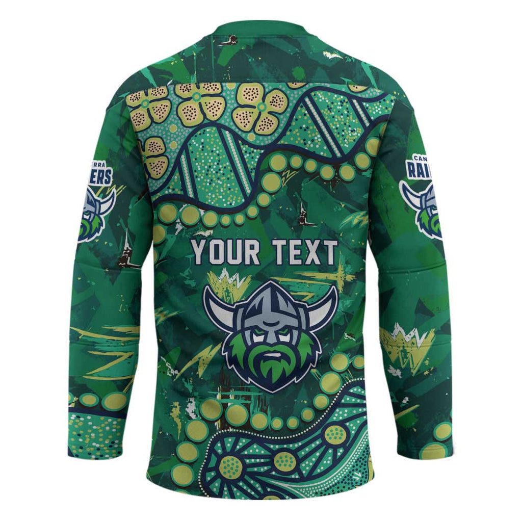 Personalized Canberra Raiders Hockey Jersey Aboriginal Pattern with Graffiti Style Design