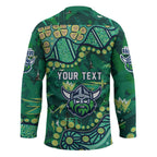 Personalized Canberra Raiders Hockey Jersey Aboriginal Pattern with Graffiti Style Design