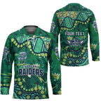Personalized Canberra Raiders Hockey Jersey Aboriginal Pattern with Graffiti Style Design