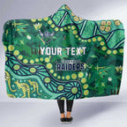 Personalized Canberra Raiders Hooded Blanket Aboriginal Pattern with Graffiti Style Design