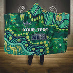 Personalized Canberra Raiders Hooded Blanket Aboriginal Pattern with Graffiti Style Design