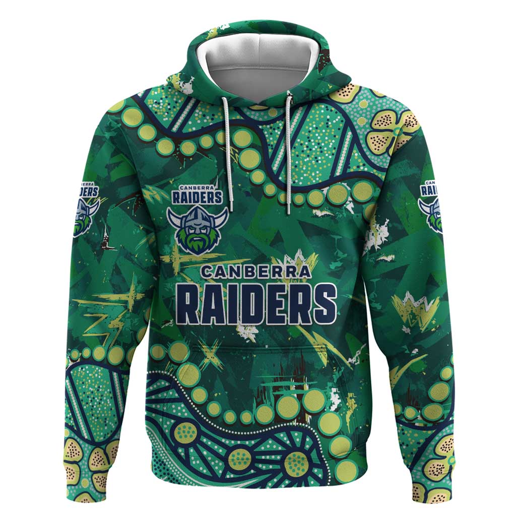 Personalized Canberra Raiders Hoodie Aboriginal Pattern with Graffiti Style Design