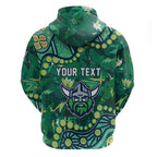 Personalized Canberra Raiders Hoodie Aboriginal Pattern with Graffiti Style Design
