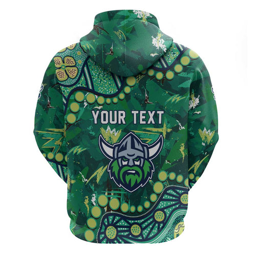 Personalized Canberra Raiders Hoodie Aboriginal Pattern with Graffiti Style Design
