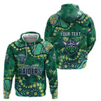 Personalized Canberra Raiders Hoodie Aboriginal Pattern with Graffiti Style Design