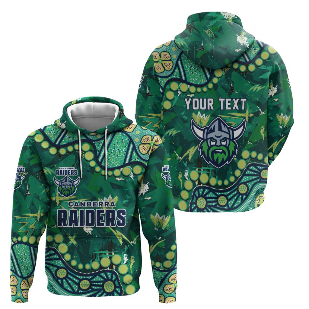 Personalized Canberra Raiders Hoodie Aboriginal Pattern with Graffiti Style Design