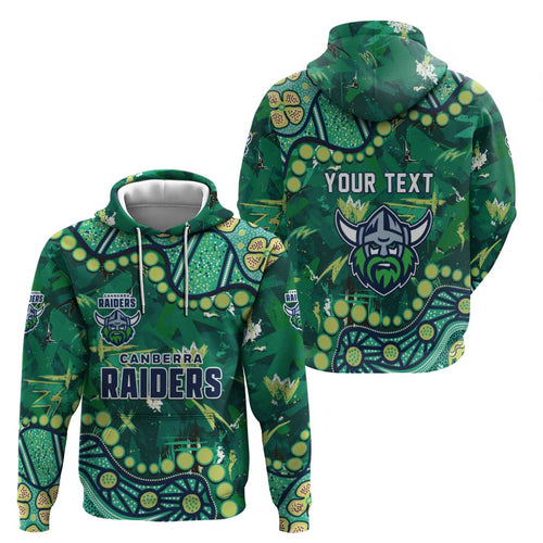 Personalized Canberra Raiders Hoodie Aboriginal Pattern with Graffiti Style Design