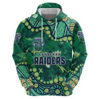 Personalized Canberra Raiders Hoodie Aboriginal Pattern with Graffiti Style Design