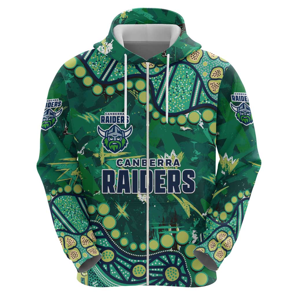 Personalized Canberra Raiders Hoodie Aboriginal Pattern with Graffiti Style Design