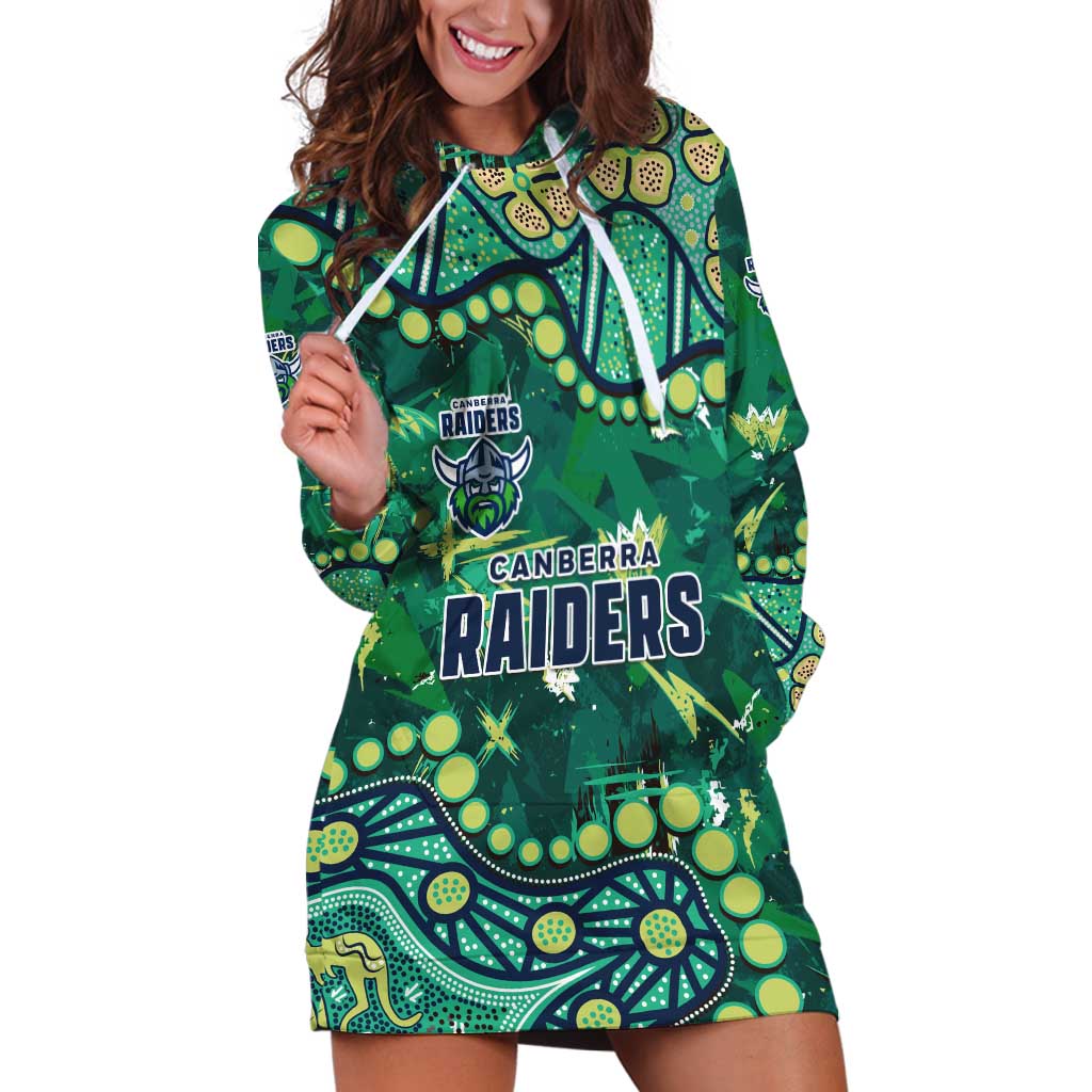 Personalized Canberra Raiders Hoodie Dress Aboriginal Pattern with Graffiti Style Design